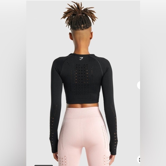 Gymshark/ Glow long sleeve seamless crop  top/ Size US XS/S (see measurement) - Picture 3 of 13